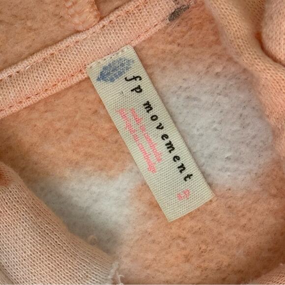 Free People Movement Orange White Creamsicle Fleece Lined Oversized Hoodie Small - Picture 8 of 10
